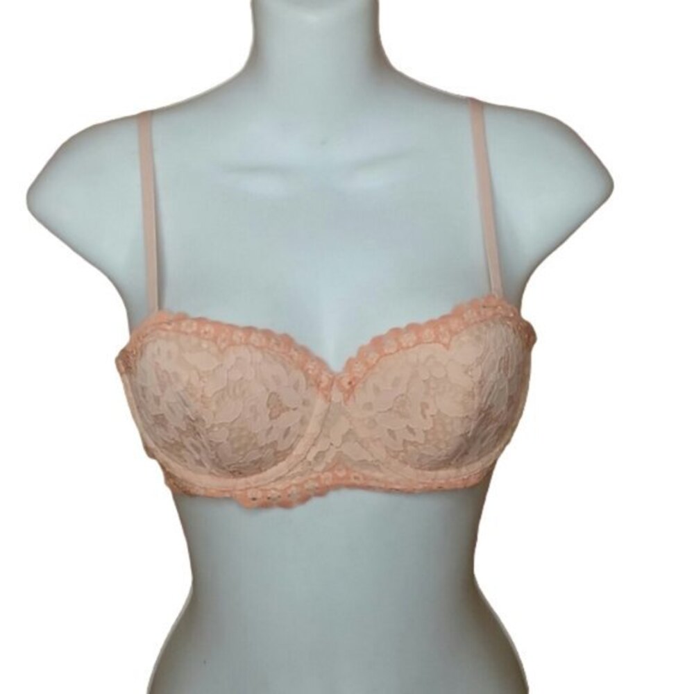 Victoria's Secret Peach Lace Underwire Bra 34B